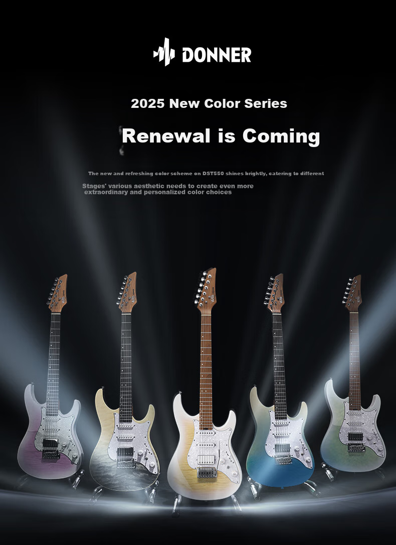 DONNER DST 550 Electric Guitar for Beginners, Intermediate And Advanced Adult Male And Female Students, Electronic Guitar for Rock Music, Turquoise 1