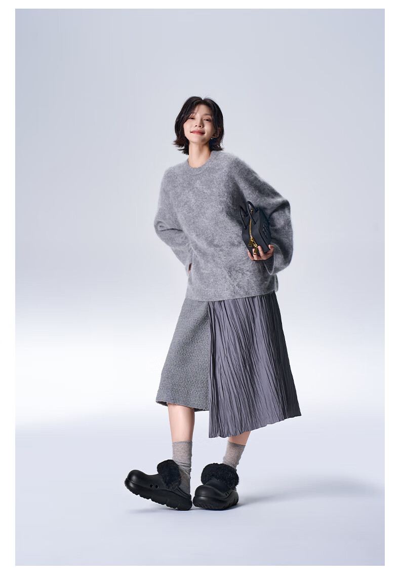 BEYS Zhang Xiaowan Style Furry Slippers 2025 New Women's Winter Thick Sole Cotton Shoes Birkenstock Snow Boots Sand Color 35-36 6