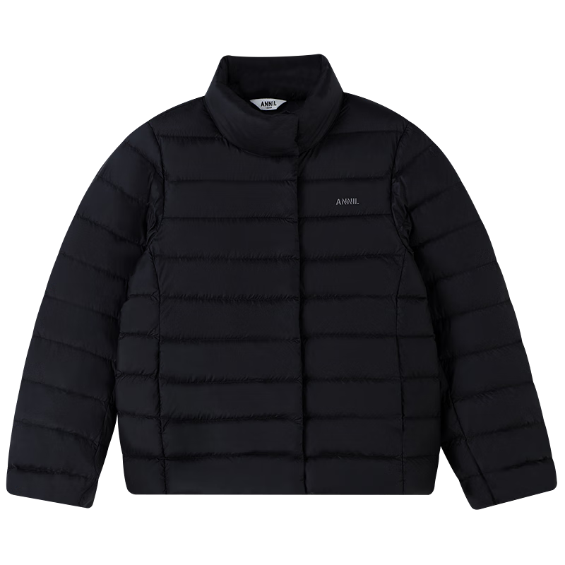 Annil Kids Boys and Girls Short Stand Collar Down Jacket 2025 Winter New Black 140cm