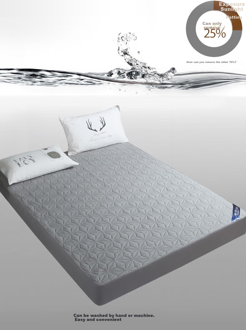 Hengyuanxiang Class A Quilted Fitted Sheet, Single Piece Washable, Dirt-Proof Non-Slip Mattress Protector Cover for Single Bed, 150*200cm 16