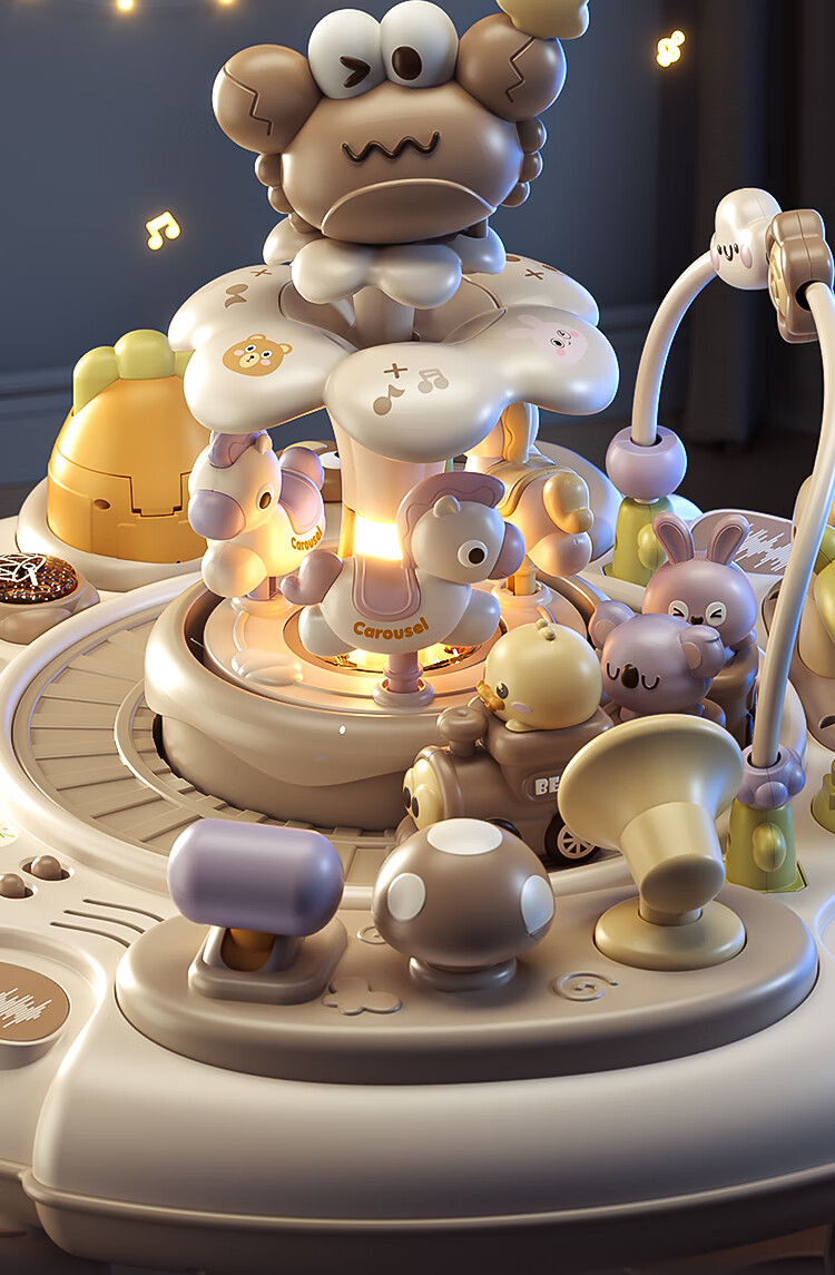 BEN NI Baby Toy 1-3 Years Game Table Building Blocks Table Educational Busy Board Hand Drum Electronic Keyboard Children's Day Gift 7