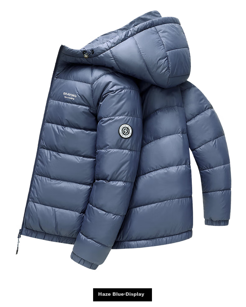 SNOWFLYING 90% Down Lightweight Hooded Jacket for Men And Women, Fashionable Casual Autumn And Winter Warm Couple Outerwear for Men 180 9