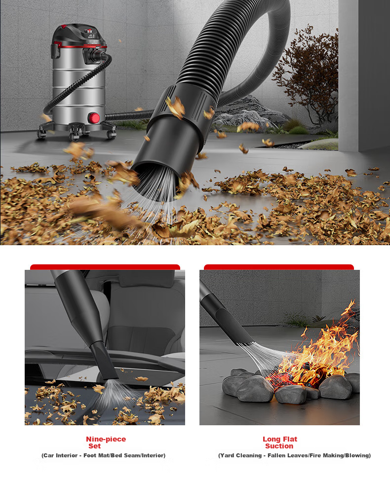 Xiaogou Industrial Vacuum Cleaner, 3000W Peak Power, High Suction, Dry And Wet Blowing, Three-In Vacuum Cleaner with Mopping Function, for Factory Workshop, Commercial Use, Car Cleaning, Land Reclamation, T010S 21