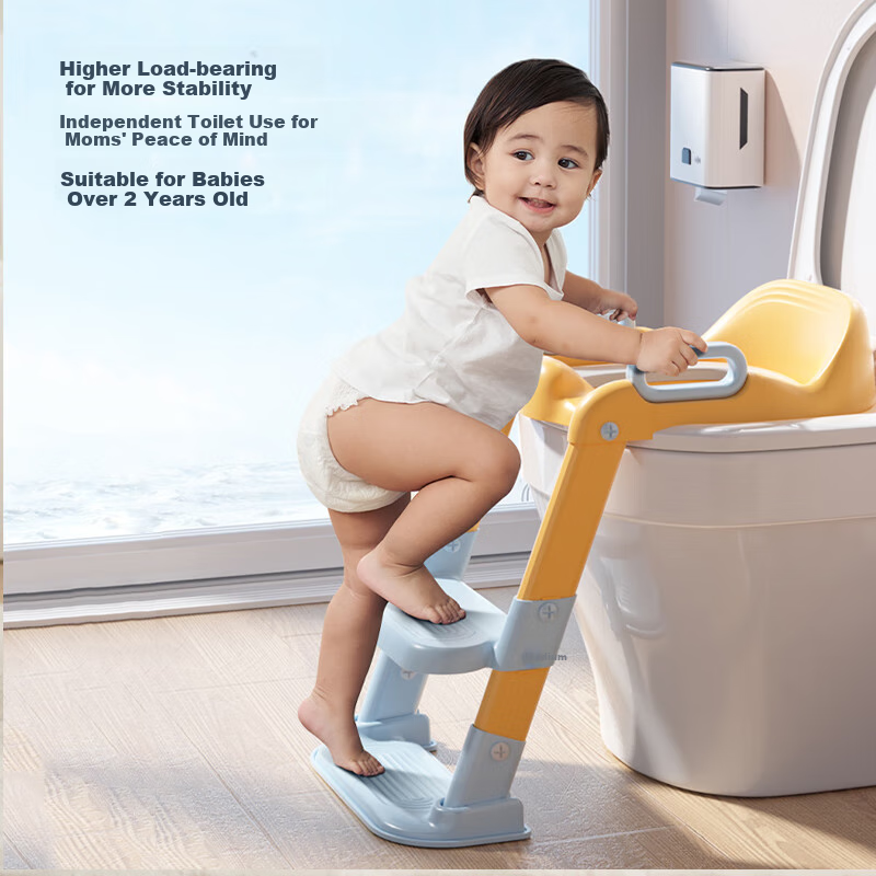 Детский стульчик-горшок babyhood со ступенькой, синий