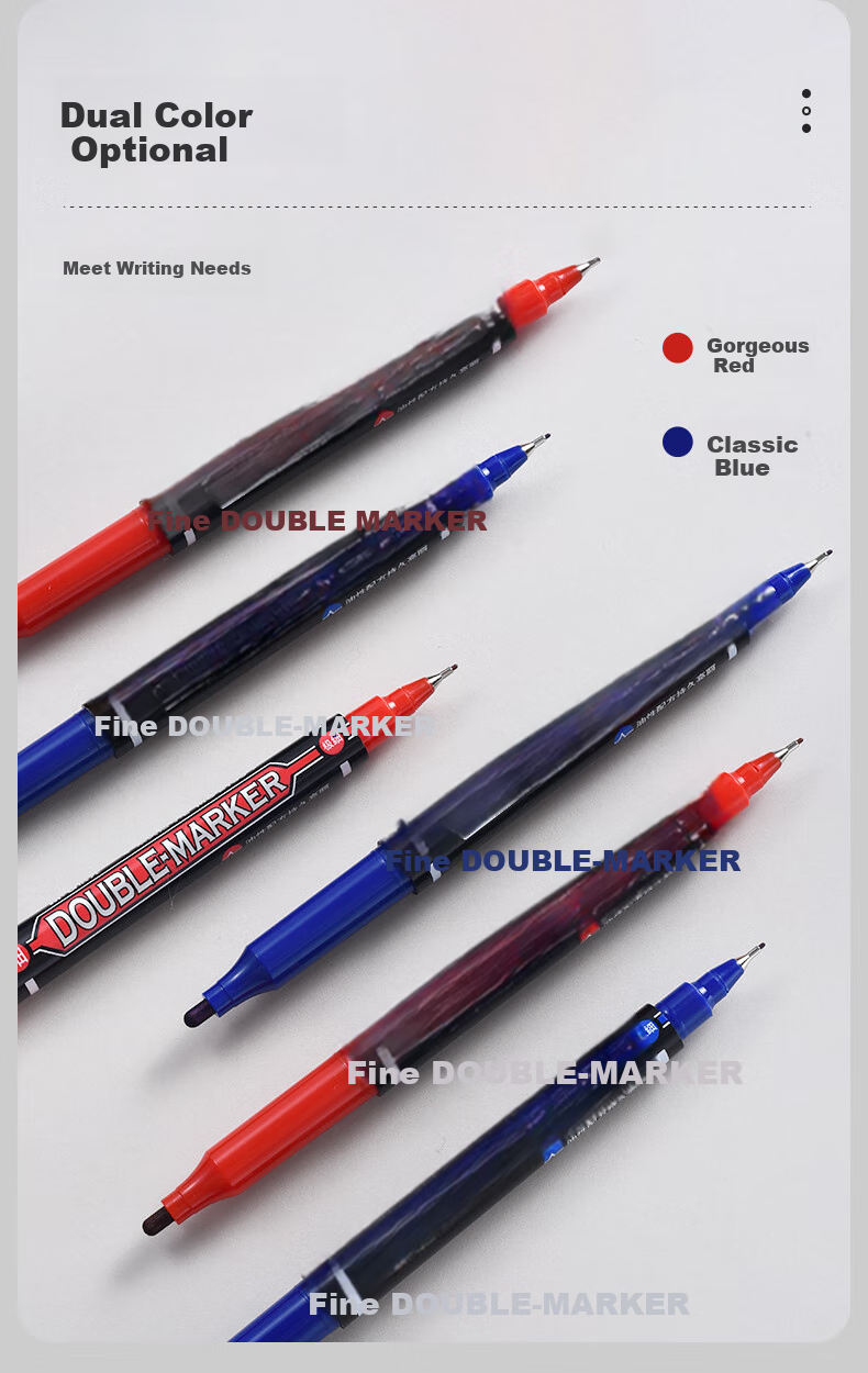 M&G Stationery Blue Dual-Tip Logistics Pen Waterproof Marker Oil-Based Marker Children's Student Outlining Pen Upgraded Version Office Supplies 12 Pieces MG2130 6