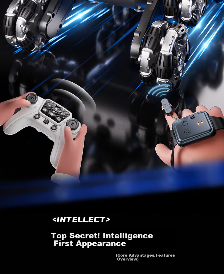 AoZhiJia Robot Dog Children's Toy Remote Control Car, Birthday Gift for Boys Aged 3-6, Stunt Drift Transforming Intelligent Robot 2