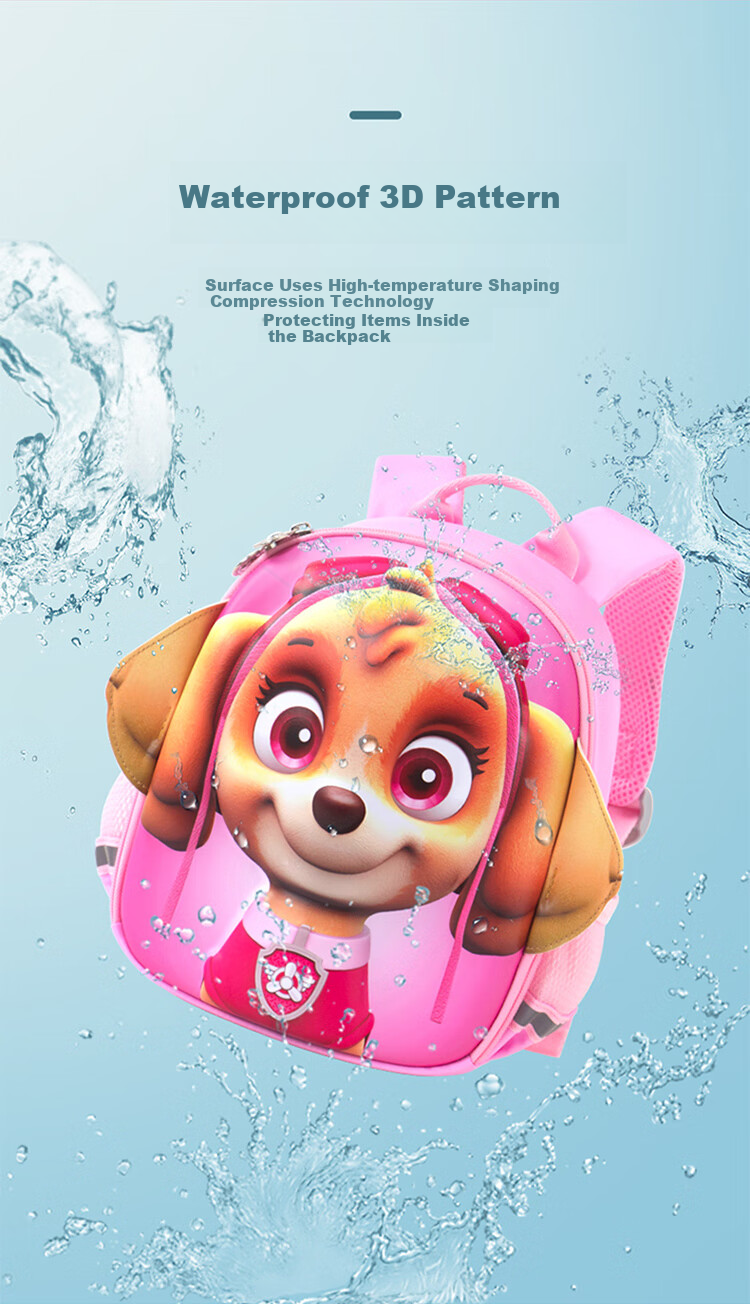 PAW PATROL Kindergarten Backpack for Children Aged 3-6, Cute Ultra-Light Comfortable Breathable Water-Resistant Backpack for Girls 6