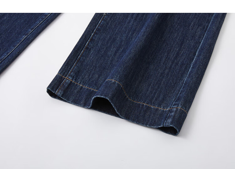 Dme [Yunyang Cotton Series] Autumn Minimalist Style Mid-Rise Contrasting Color Roll-Up Straight Wide-Leg Jeans for Petite Wome 7