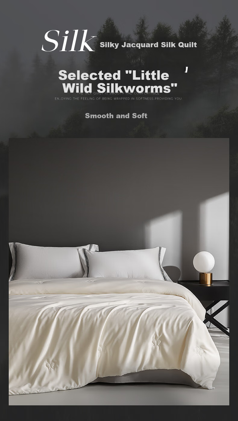 Dohia Home Textile Silk Quilt Jacquard 100% Silk Spring and Autumn Quilt Four Seasons Quilt Core Approx. 4.3 Jin 229*230cm 1