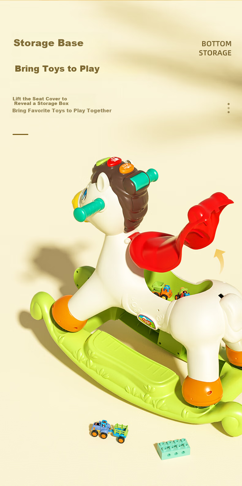 HUILE TOYS Rocking Horse Toy for Infants, Newborns, Boys And Girls, Toddlers, Early Education, Ride-On Toy, First Birthday Gift 4