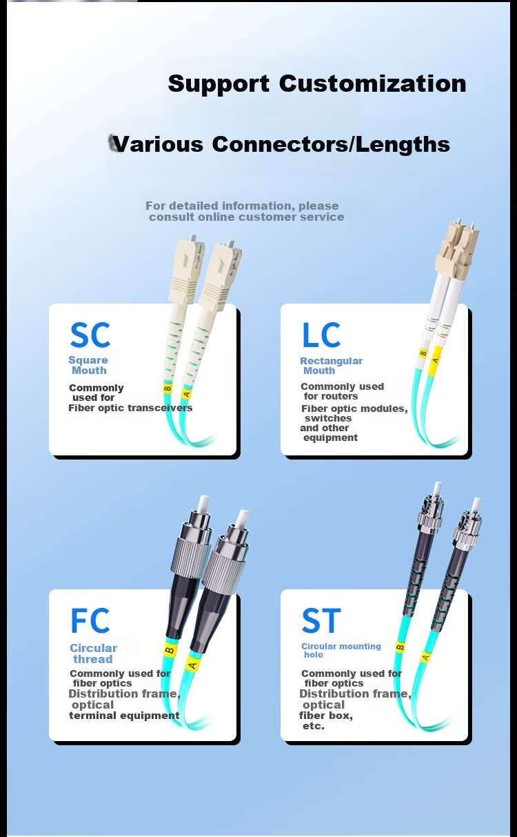 HAILE Fiber Optic Patch Cable, 10 Gigabit Multi-Mode LC-LC Low Smoke Zero Halogen LSZH Dual-Core OM3 UPC Low Loss A-Grade Fiber Core Pigtail, 30 Meters HJ-2LC 7