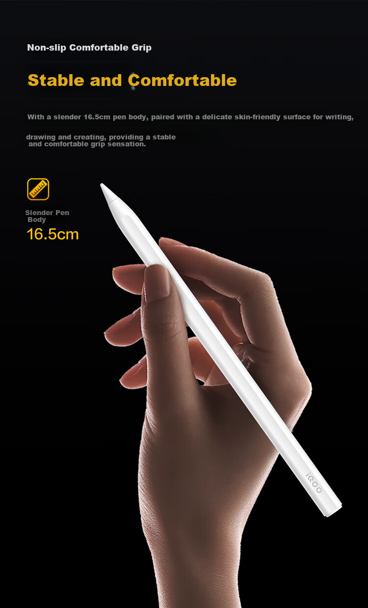 IQOO Pencil2s Stylus Pen, Latency-Free Wireless Magnetic Fast Charging, Dual-Button Design, Non-Slip Comfortable Grip, Suitable for Vivo & IQOO Series Tablets 5