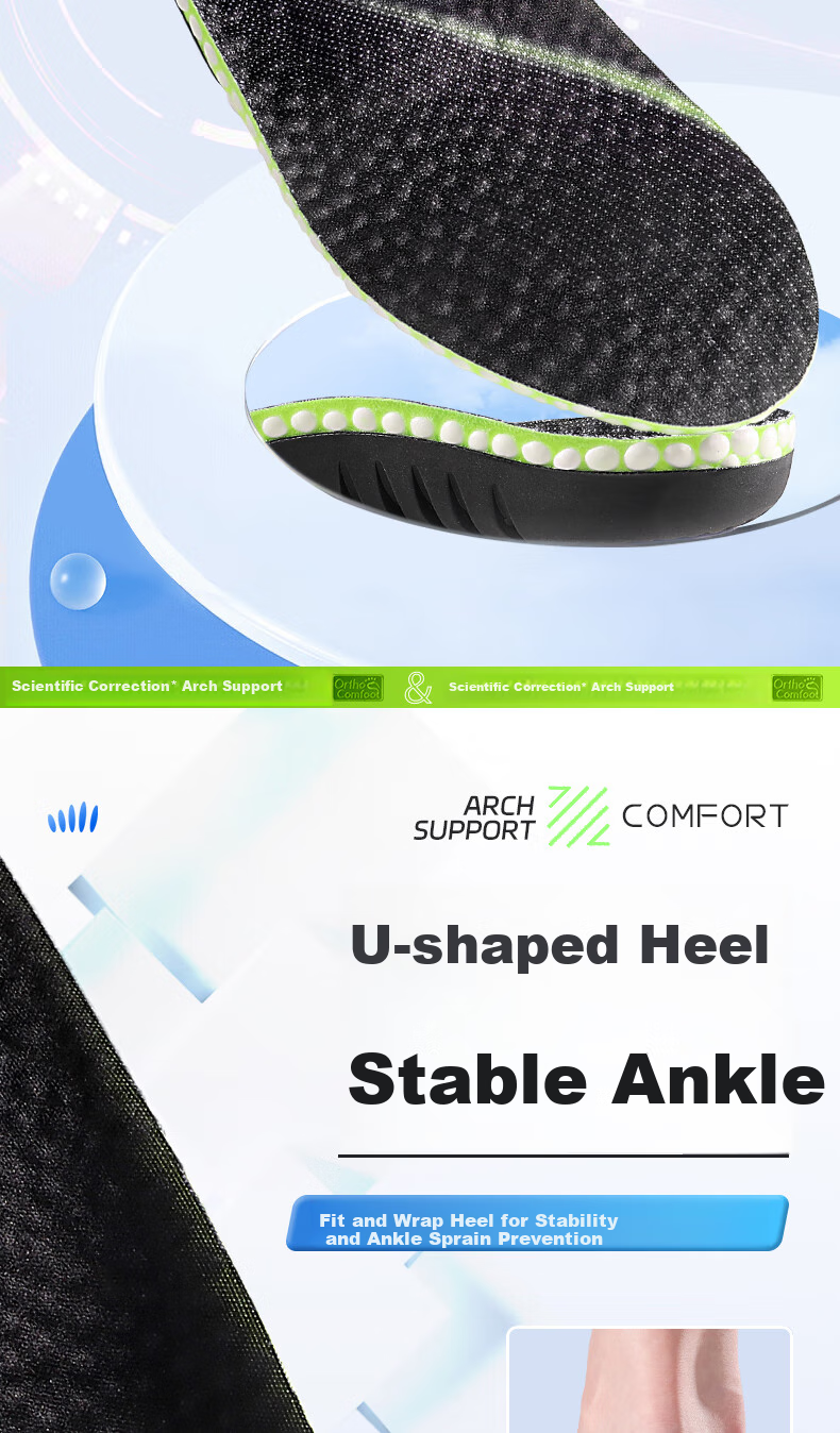 Maigaole Boost Popcorn PU Orthotic Insole, Arch Support for Flat Feet, Pressure Relief for Prolonged Standing, Size 41-42 10