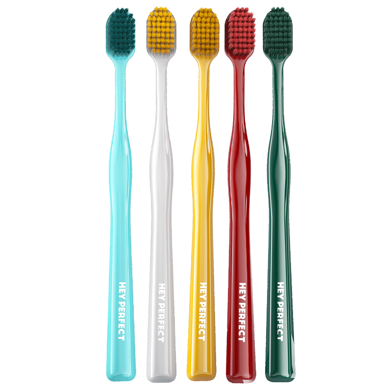 Beijiajie Wide Head Whitening Toothbrush 5-Pack Ultra Soft Bristles Anti-Gum Bleeding Adult Family Set