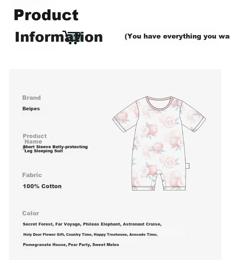 Beitaisi Children's One-Piece Pajamas, Summer Thin Style, 2026 New Pure Cotton Design, Short-Sleeve Bodysuit for Boys And Girls, Home Wear 23