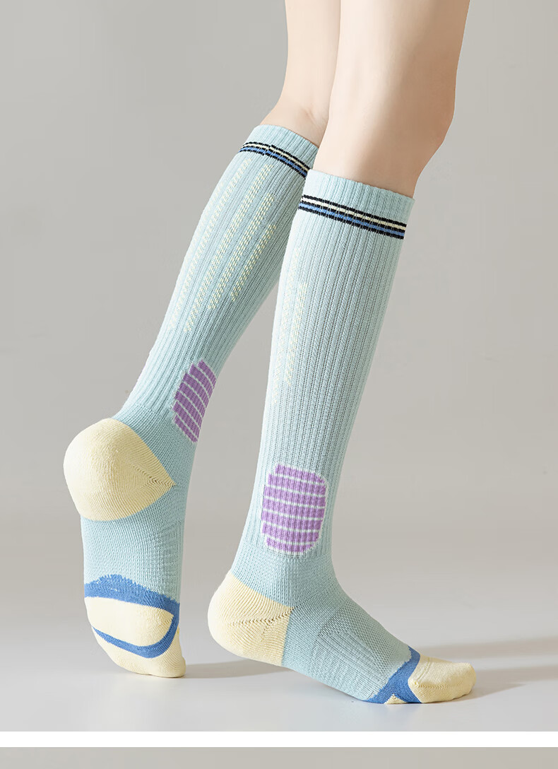 Free Style Women's Compression Socks Professional Sports Fitness Long Tube Muscle Compression Running Jump Rope Yoga Anti-Slip Slimming Calf Socks 20