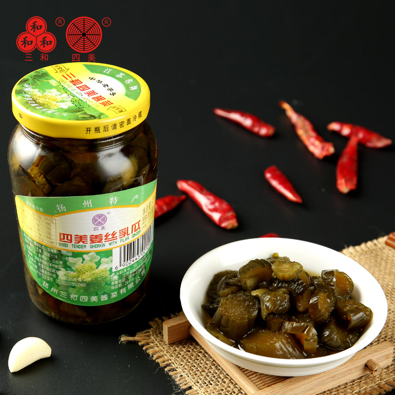 三和四美酱菜 喝粥下饭咸菜 姜丝乳瓜 375g 扬州特产 中华老字号