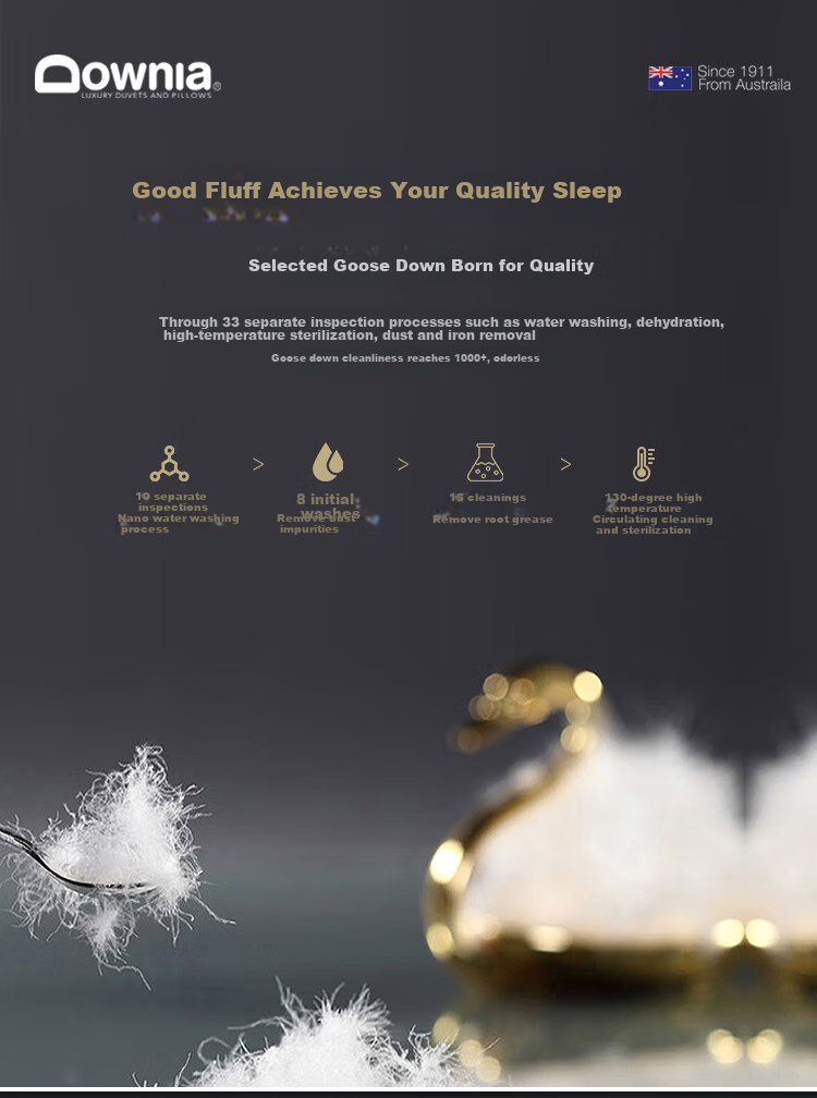 Downia Australian Pillow, Five-Star Hotel Upgraded Version, 95% White Goose Down Pillow Core, 48*74CM 6