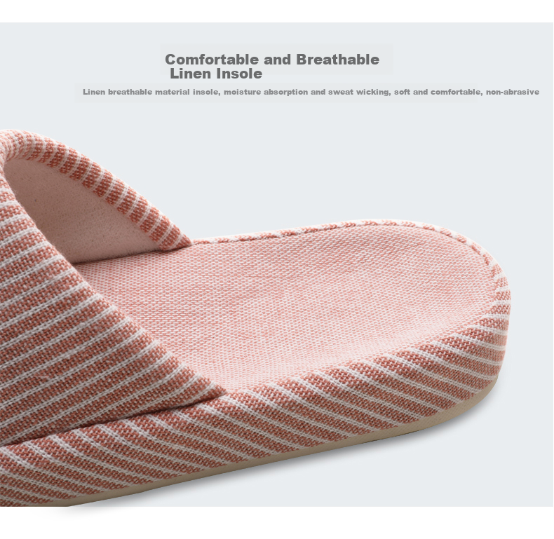 GUOLUOFEI Japanese Cotton And Linen Slippers Spring And Autumn Indoor Wooden Floor Couple's Flax Slippers Men All Seasons Big Red 36-37 5