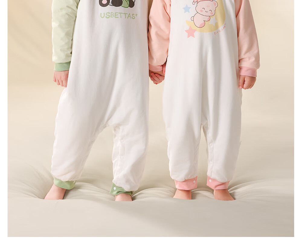 Betis Children's Pajamas Autumn Winter New Baby Pure Cotton Stomach Protection Boys Girls Quilted Homewear Jumpsuit Set 6