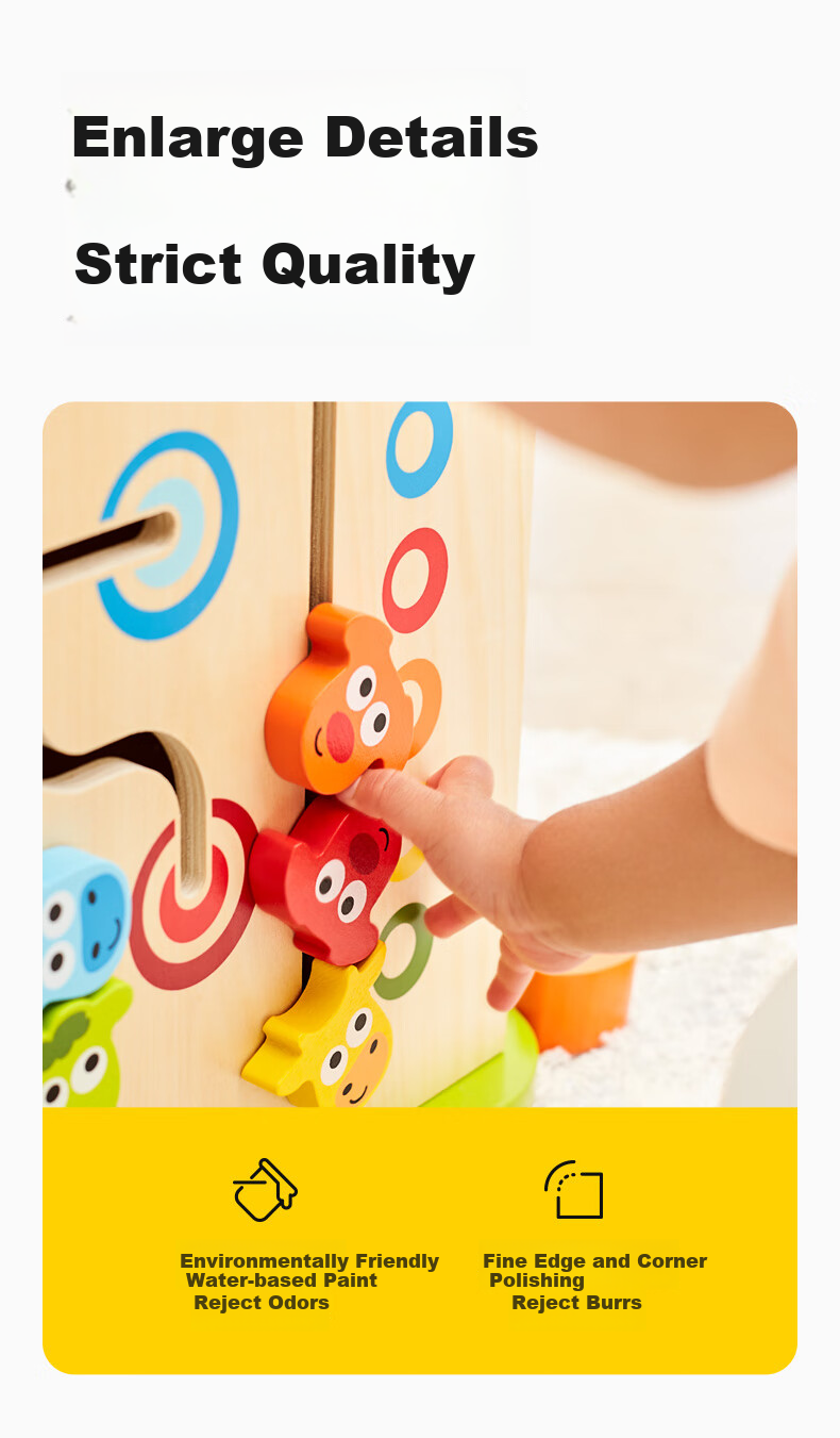 Hape (Germany), Children's Early Education Toy, Six-Sided Cube Treasure Box, Happy Farm Game Box, First Birthday Gift, E1810 8