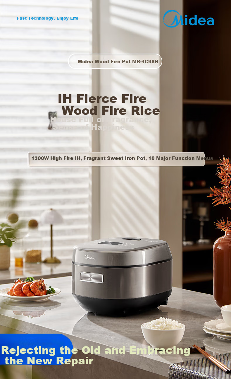 Midea Electric Rice Cooker Household High Power IH Induction Cooker Heating 4L Rice Cooker for 3-4-5-8 People Petal Series Same Model in Store MB-CFB4097H 1