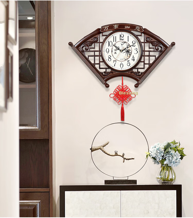 POLARIS Wall Clock, New Chinese Style, Creative And Simple, Fashionable Chinese Knot Design, 12-Inch, for Living Room And Study Room, Clock, 55*30cm 5