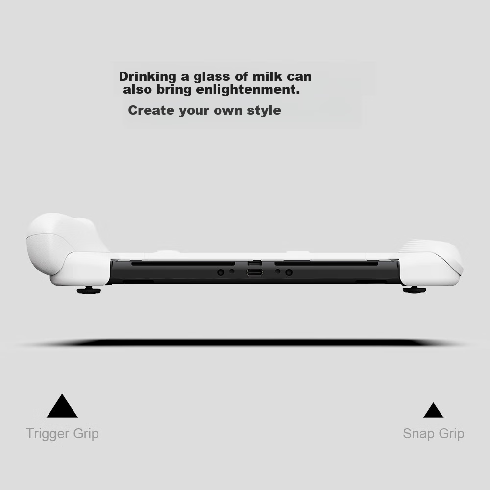 Skull & Co. Switch OLED Protective Case, Direct Plug-In Base without Blocking Stand, Compatible with NeoGrip Battery Life, White Single Item 5