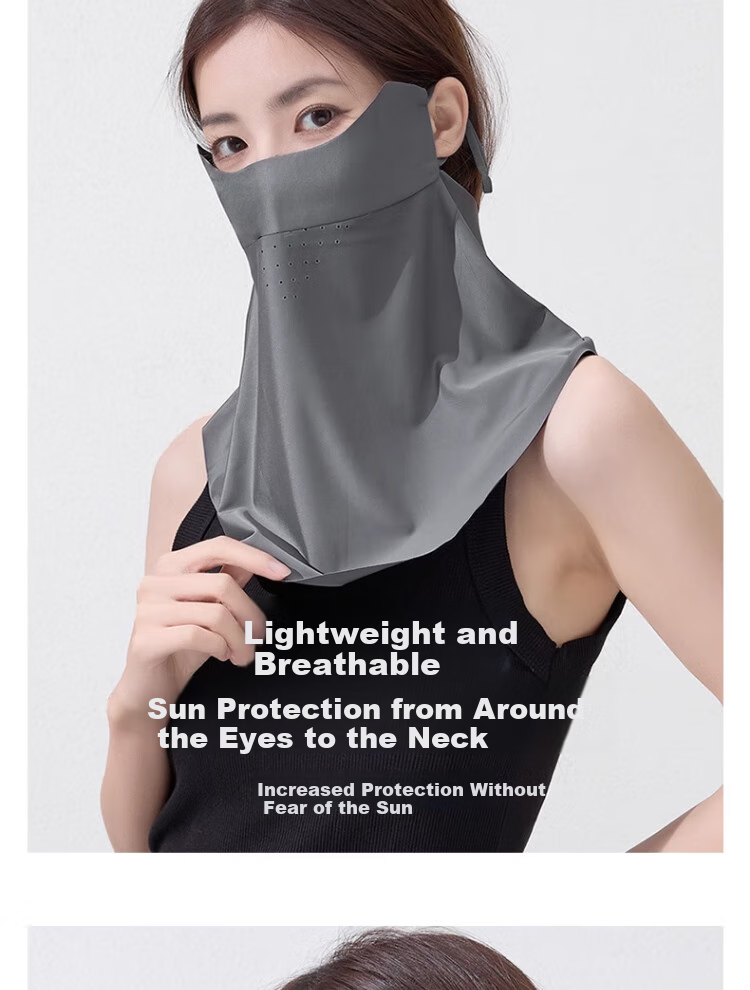 BWNK Sun Protection Face Mask for Women, Summer Lightweight Breathable Full Face Ice Silk Sunshade Neck Guard UV Protection Mask 3