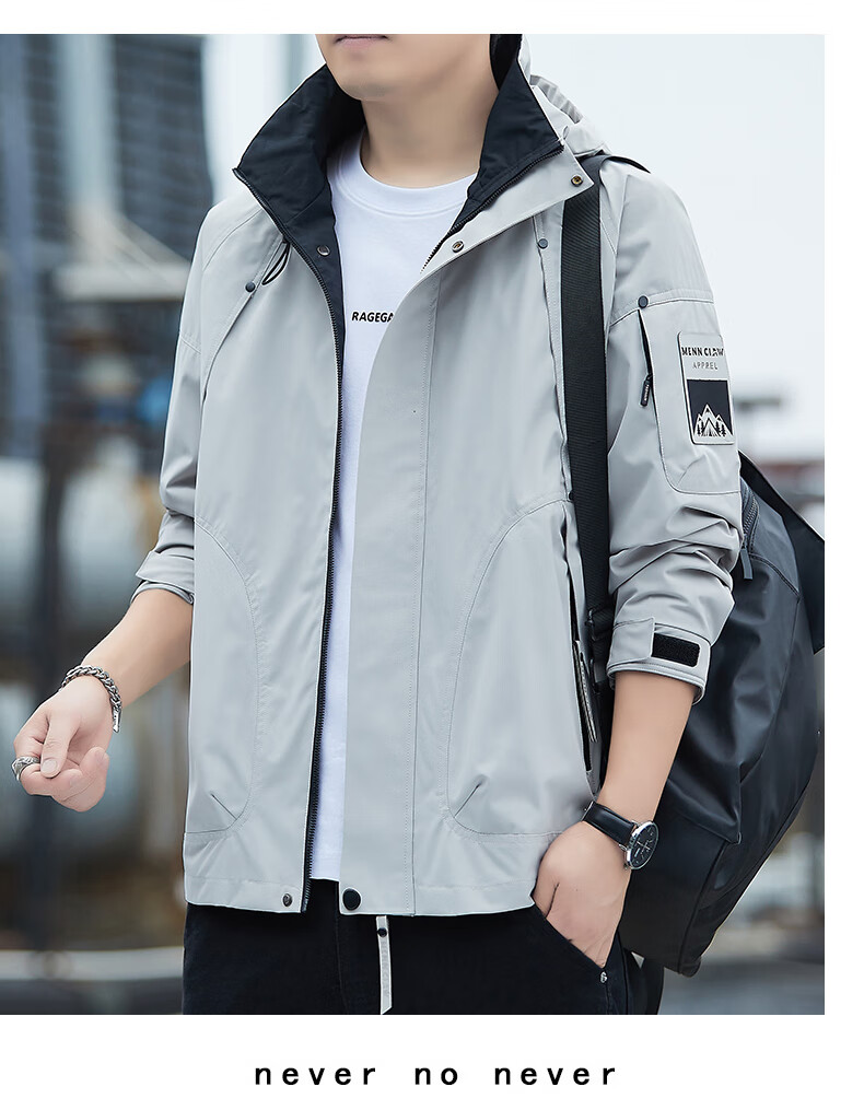 ROMON Men's Jacket Autumn Winter Business Casual Soft Comfortable Executive Windproof Outdoor Sports Hooded Coat V6 Military 4X 10