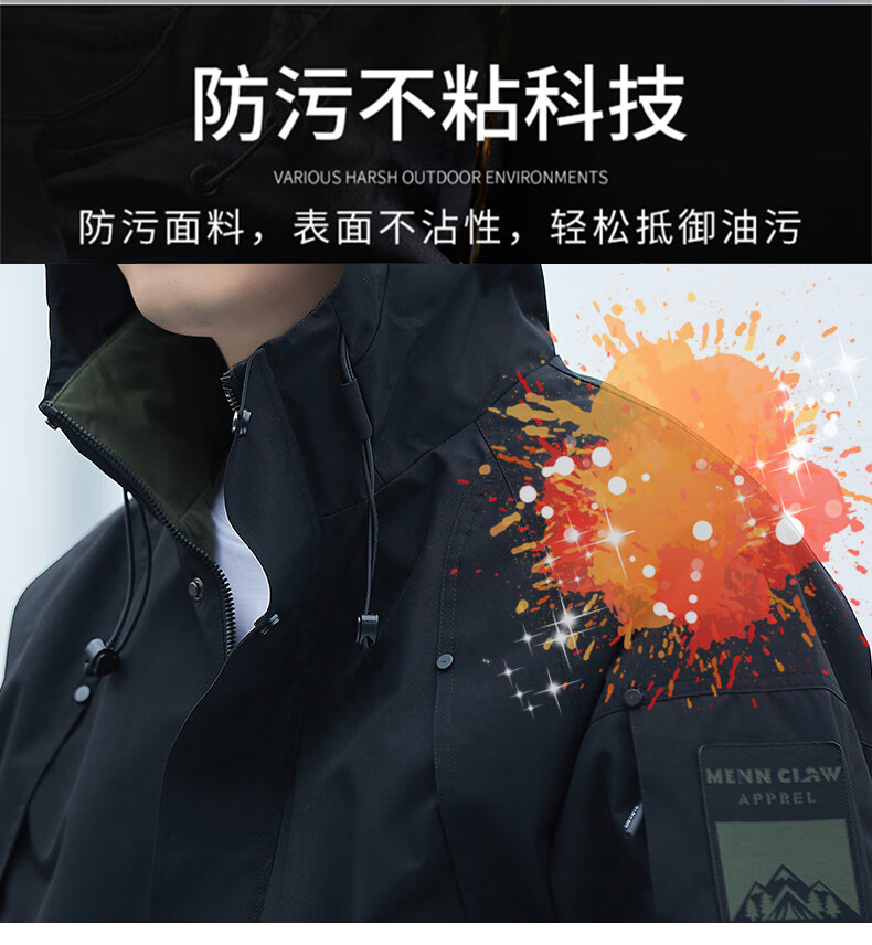 ROMON Men's Jacket Autumn Winter Business Casual Soft Comfortable Executive Windproof Outdoor Sports Hooded Coat V6 Military 4X 2