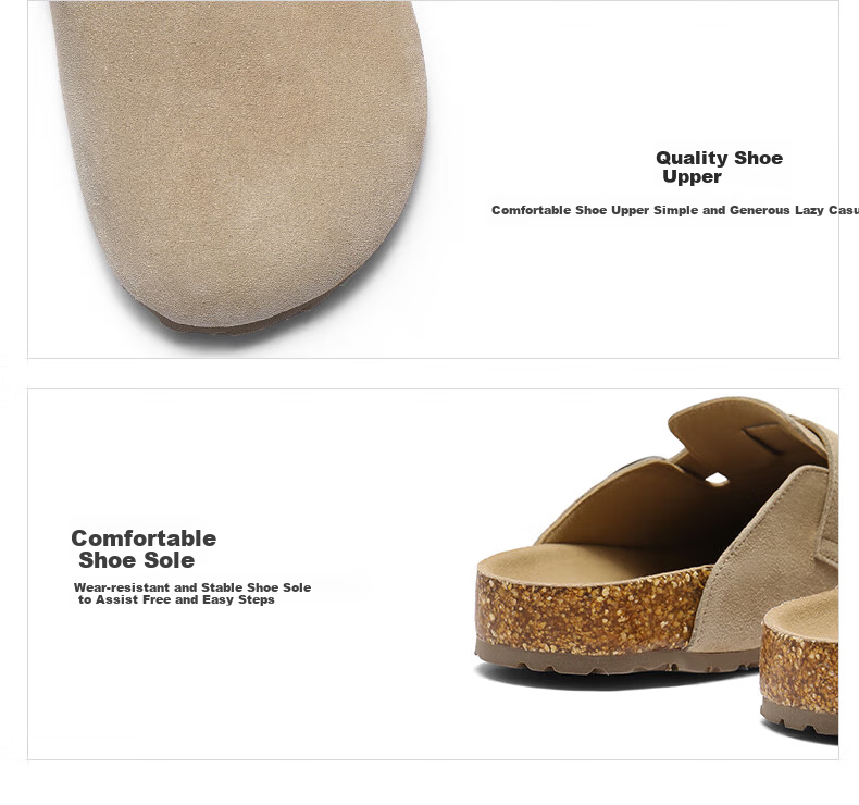 Belle Comfortable Thick-Soled Birkenstock Shoes 26 Autumn New Women's Casual Versatile Open-Toe Slippers JD044CH6 Apricot Color Size 38 11