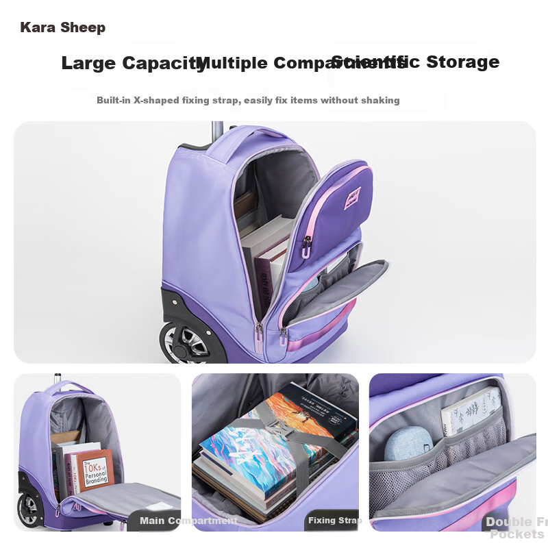 KALA·Y Middle School Student Backpack for Boys And Girls, Elementary School Students' Stair-Climbing Water-Resistant Backpack, Large Capacity Schoolbag for Junior High School Students