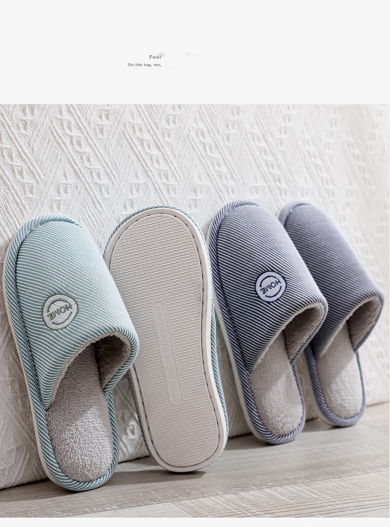 GUOLUOFEI Spring And Summer All-Season Men's Indoor Home Slippers, Women's Indoor Floor Slippers, Navy Blue, Size 40-41 5