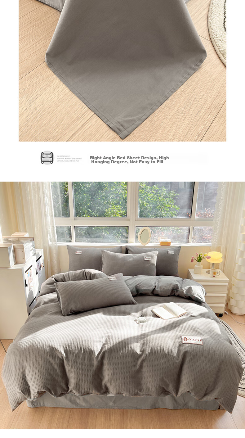 Wuyinliangpin Huafuge A-Grade 60S Pure Cotton Four-Piece Bedding Set, All-Cotton Bed Sheet And Duvet Cover, for 1.5/1.8 Meter Beds 8