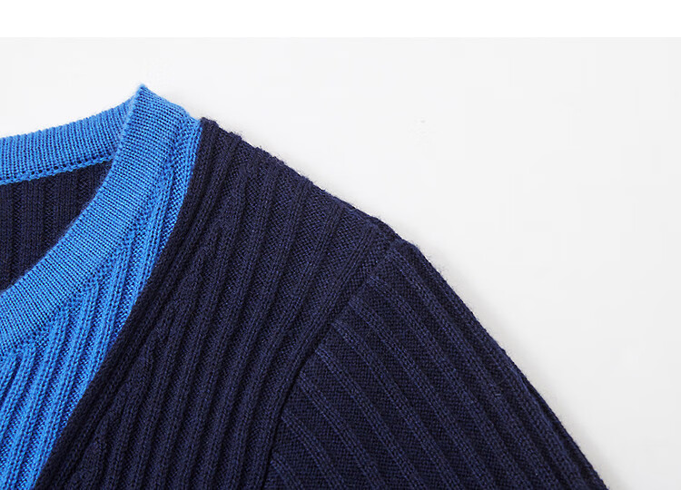 Demana【With Wool】Autumn Design Faux Two-Piece V-Neck Color-Block Slim Fit Cardigan Knitwear for Women 3