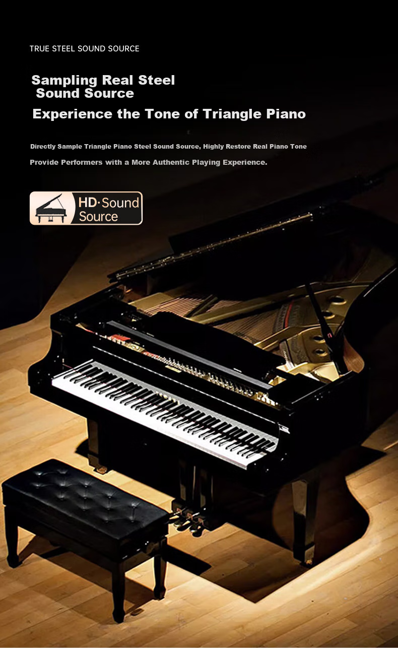 Betsy Digital Piano, Heavy Hammer 88 Keys, Exam-Ready, for Adults And Beginners, Smart Upright Electronic Piano B806, Glossy Black, with Bench 4