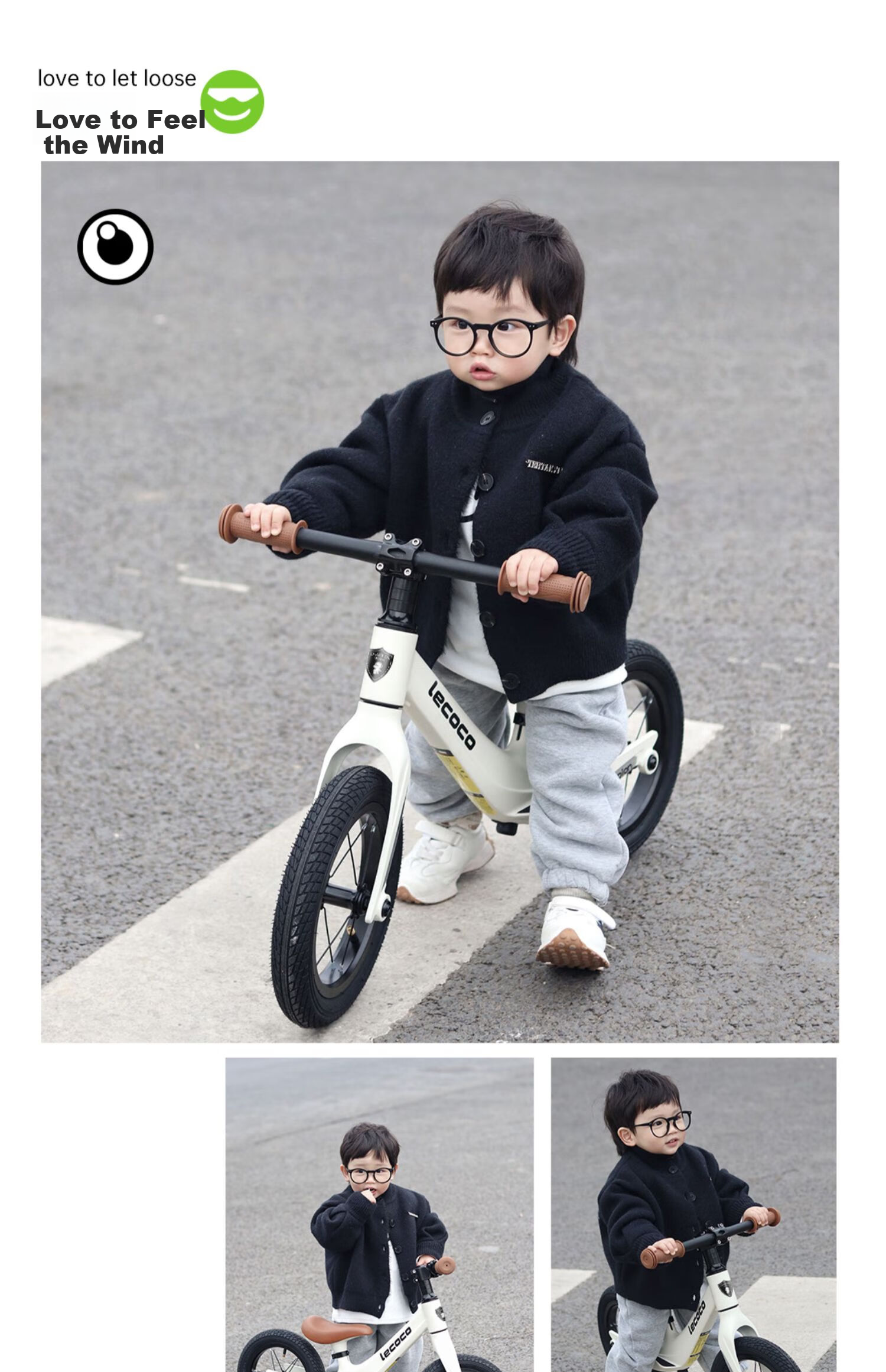 Lecoco Children's Balance Bike for Ages 1-3 Balance Bike Magnesium Alloy Bicycle Scooter C-RUNX1 1