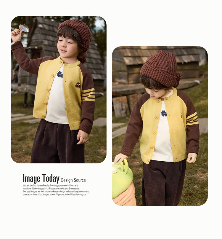 ASK JUNIOR Academy Style Children's Long Sleeve Sweater 25 Autumn Toddler Colorblock Fleece Yarn Knit Cardigan Boys Sweater 7