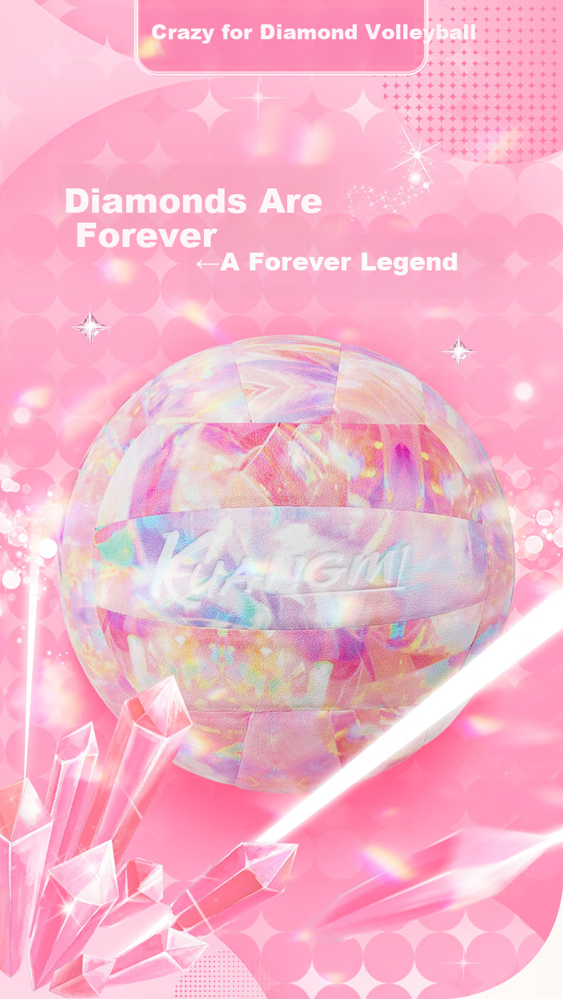 Kuangmi Diamond Tie-Dye Volleyball for Teenagers, Male And Female Students, High School Entrance Exam No. 5, Specialized Training And Competition Soft Volleyball for Beach Volleyball 1