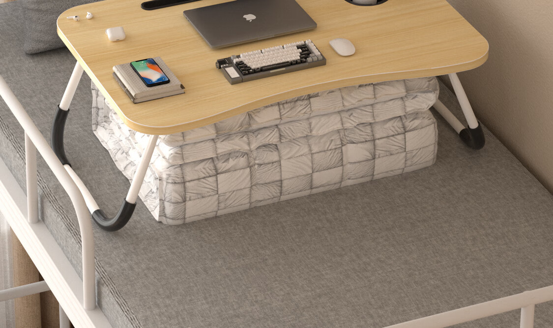 HMJIA Foldable Laptop Desk Bed Tray Lazy Student Dormitory Small Table Window Reading Desk Injection Molded Black 1