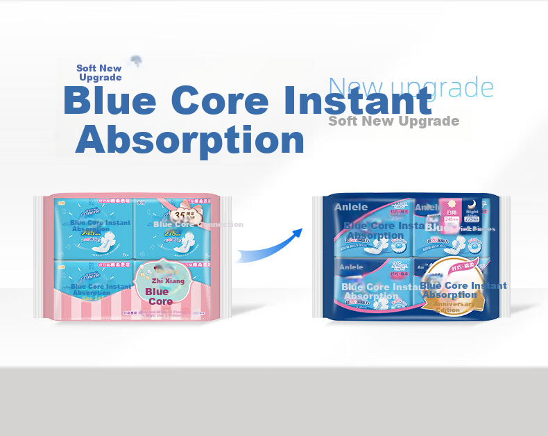 Anerle Sanitary Napkins, Day And Night Blue Core, Quick Absorption, 245mm 15 Pieces + 275mm 5 Pieces [Brand Direct Supply, Safe Quality] 1