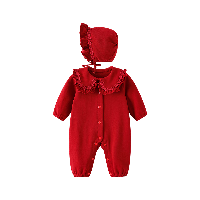 VOONLIE Baby Clothes Autumn Newborn Baby Girl Romper Princess Full Moon Hundred Days Birthday Dress Crawling Clothes Spring and Autumn