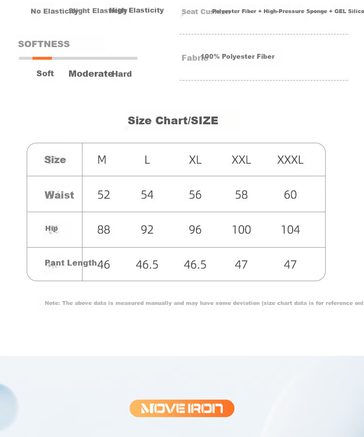 Move Iron Cycling Shorts with Foam Padded Seat for Men And Women, Mountain Bike And Road Bike Gear Accessories, Size L 5
