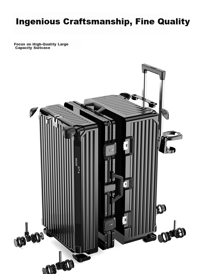 DTA Luggage, Large Capacity Suitcase for Men And Women, Carry-On Trolley Case, Student Password Lock Suitcase, Classic Black, 26 Inches 11