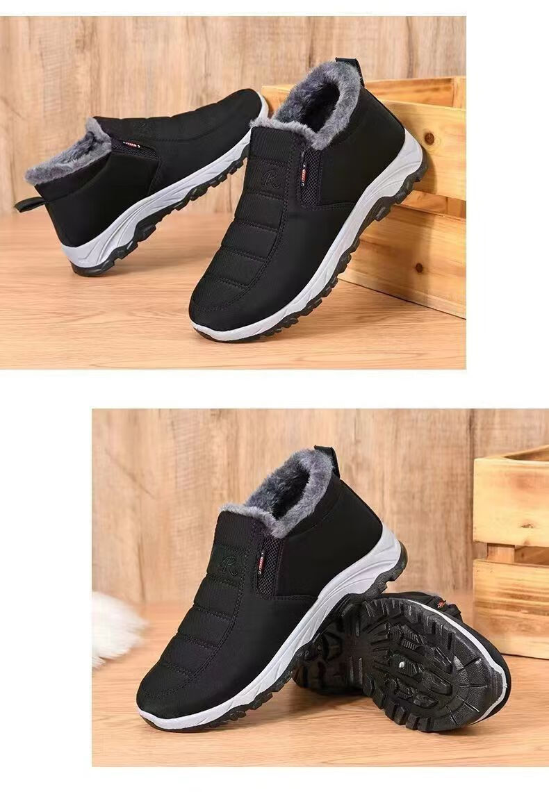 FOOTOPPO Fleece-Lined Cotton Shoes for Women Elderly Mom Winter Comfortable Thick Warm Shoes for Men 4