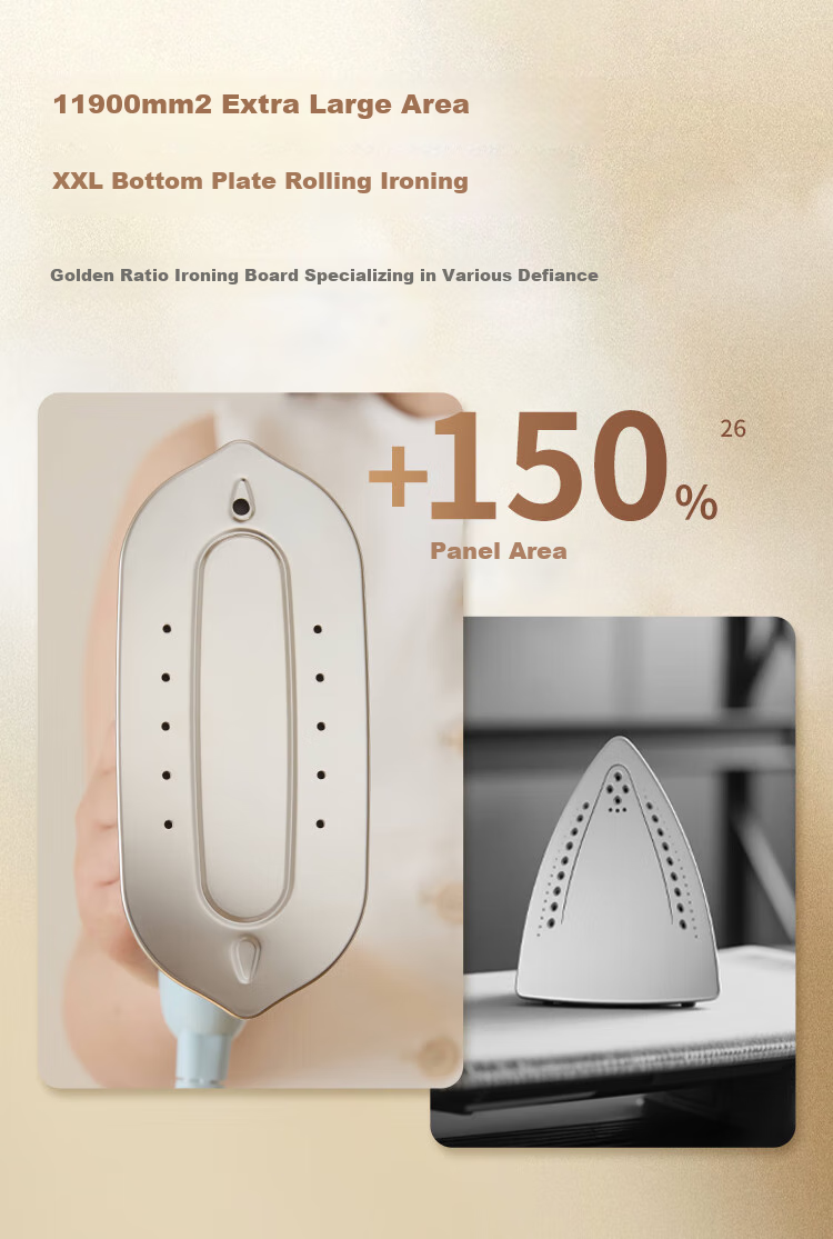PHILIPS Desktop Space-Saving Iron, Handheld Home Small Garment Steamer, Maximum Steam Output 84g/min, 1L Bean-Shaped Iron STE0950/70, Peach Steam Bag 25