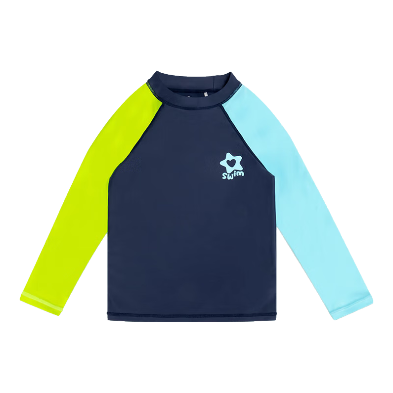 Sulang Fluorescent Safety|Beach Eye-Catching Bag Boys' Sun Protection Long-Sleeve Pants Children's Swimwear, Mint Ocean 130