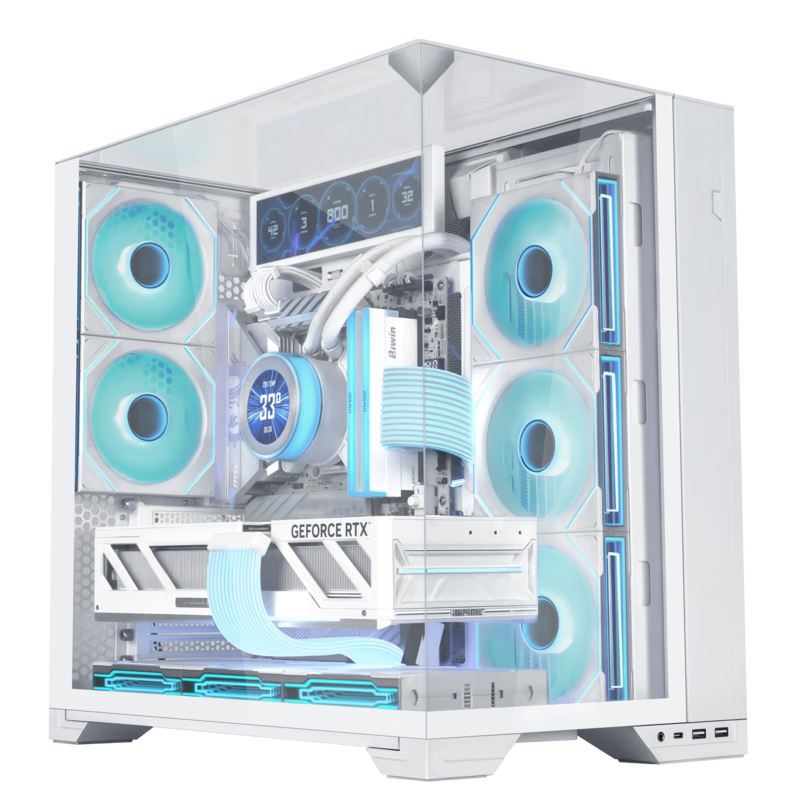 LIANLI Bao Haosuo O11 Vision Compact Seaside View Desktop Computer Case, White / Three-Sided Glass / Mid-Tower Case / ATX