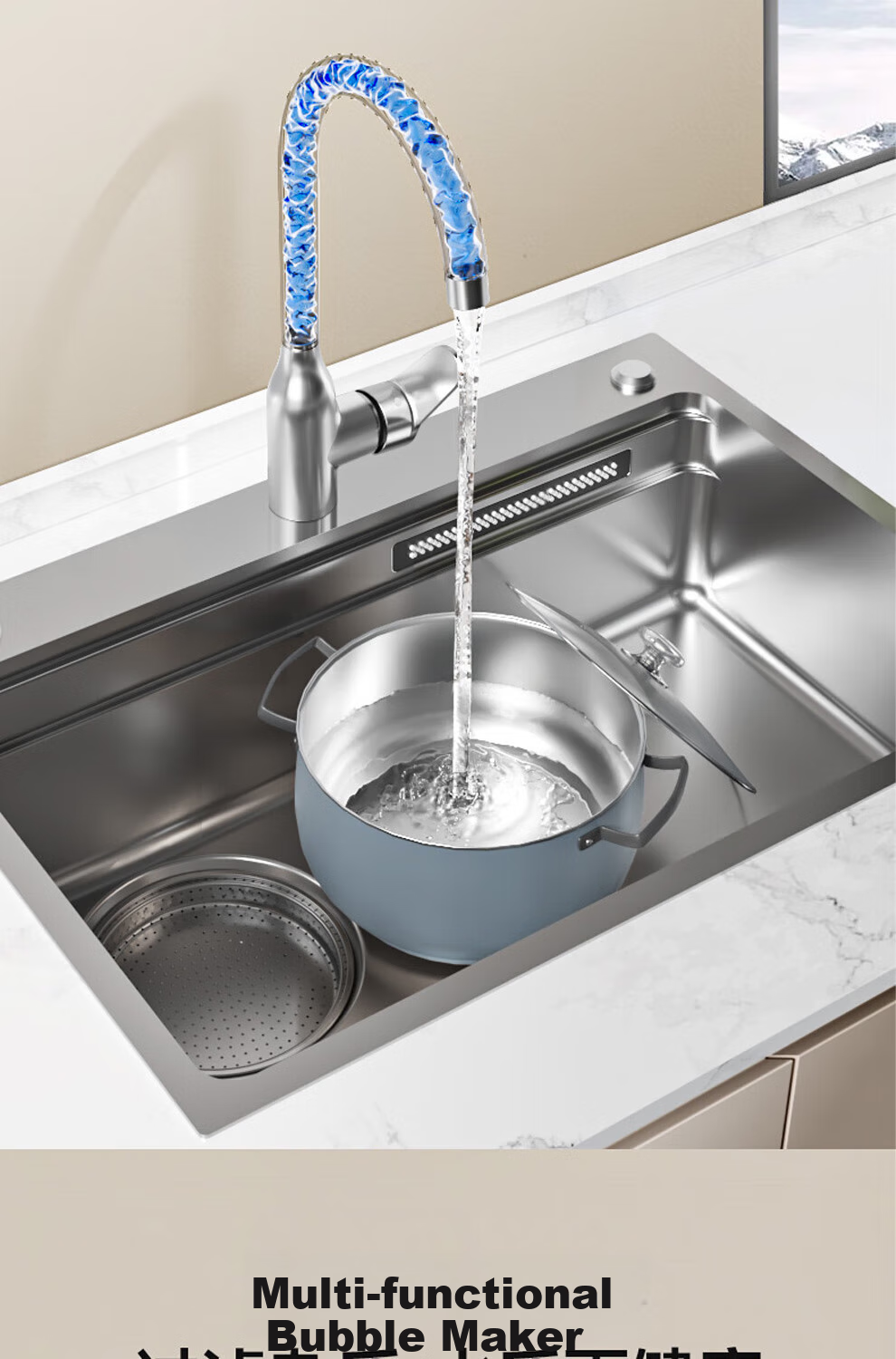 ARROW Hot And Cold Kitchen Faucet Sink Vegetable Washing Basin Faucet, Hot And Cold Dual Control, 360° Rotatio 7